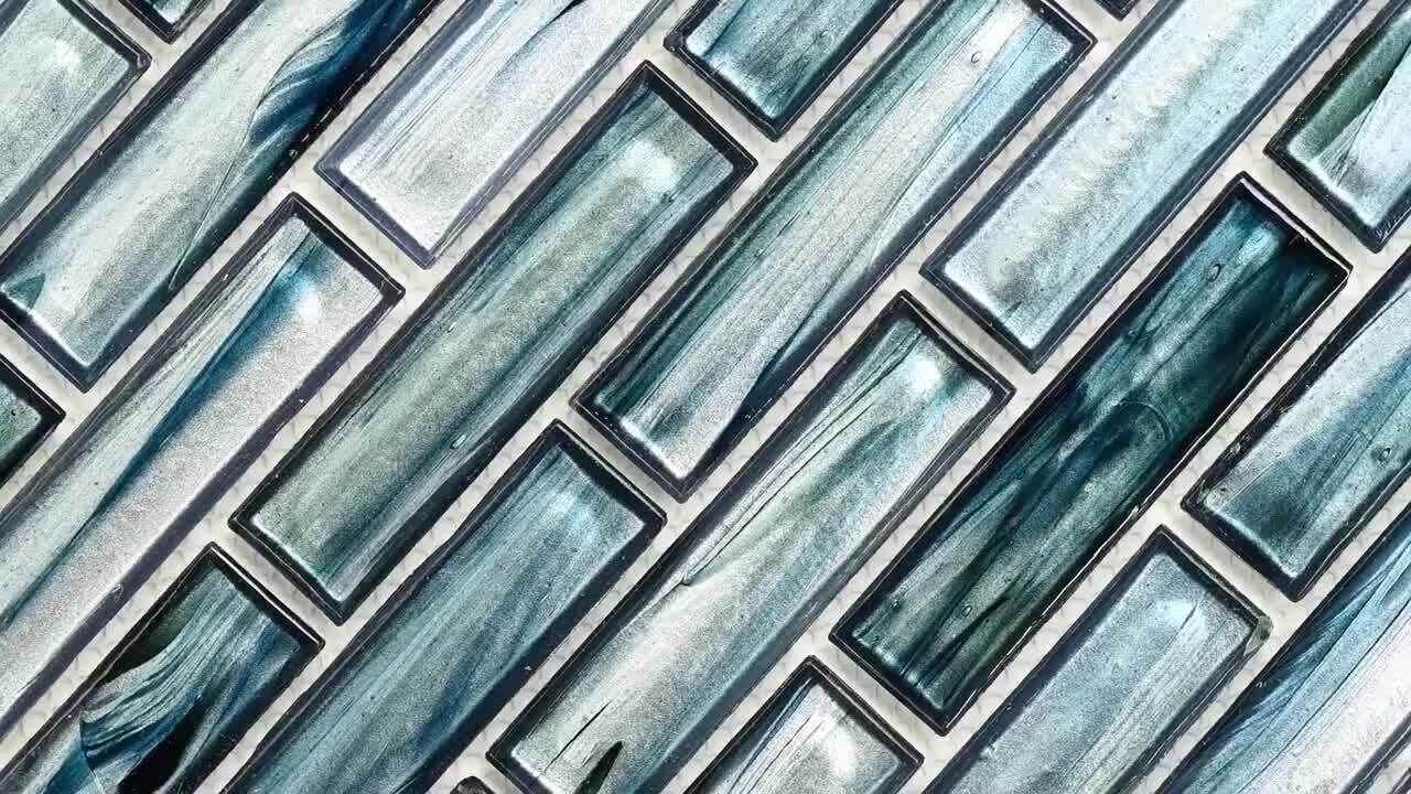 Oasis Blast 12 in. x 12 in. x 6mm Glass Mesh-Mounted Mosaic Tile (15 sq. ft./Case) Oasis Blast 12 in. x 12 in. x 6mm Glass Mesh-Mounted Mosaic Tile (15 sq. ft./Case)