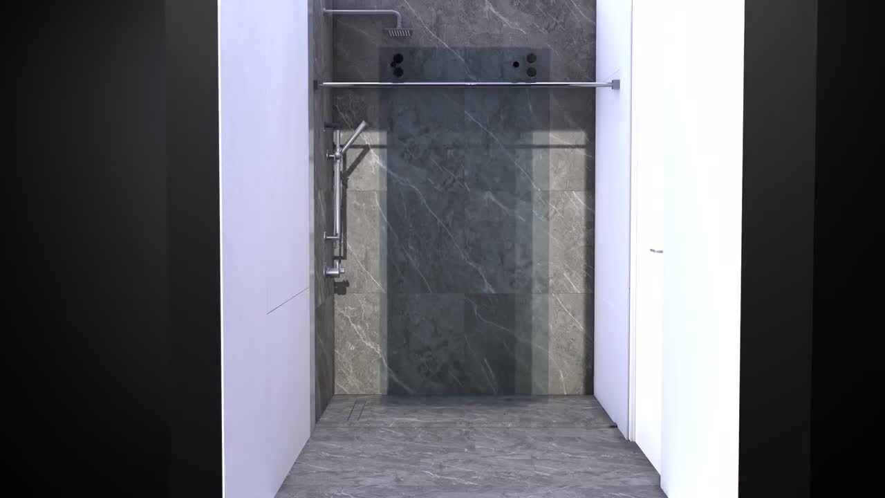 KZG 72 in. W x 76 in. H Single Sliding Frameless Shower Door in