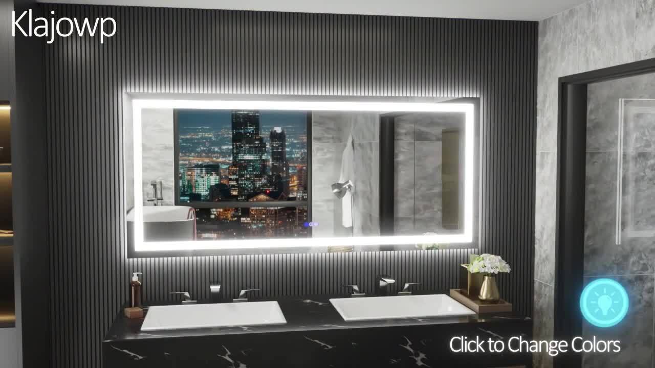72 in. W x 36 in. H Large Rectangular Frameless LED Light Anti-Fog Wall Bathroom Vanity Mirror Super Bright 72 in. W x 36 in. H Large Rectangular Frameless LED Light Anti-Fog Wall Bathroom Vanity Mirror Super Bright