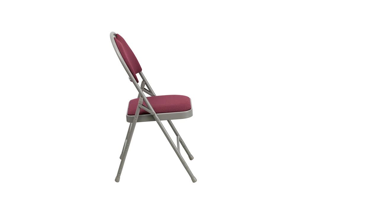Denny International Deluxe Folding Office Chair – Beige, Steel Frame, Fabric Padded