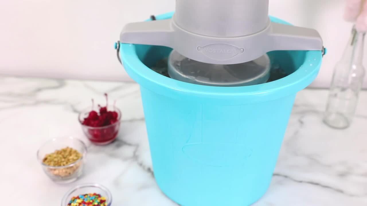 Nostalgia 4 Qt. Electric Ice Cream Maker with Easy-Carry Handle