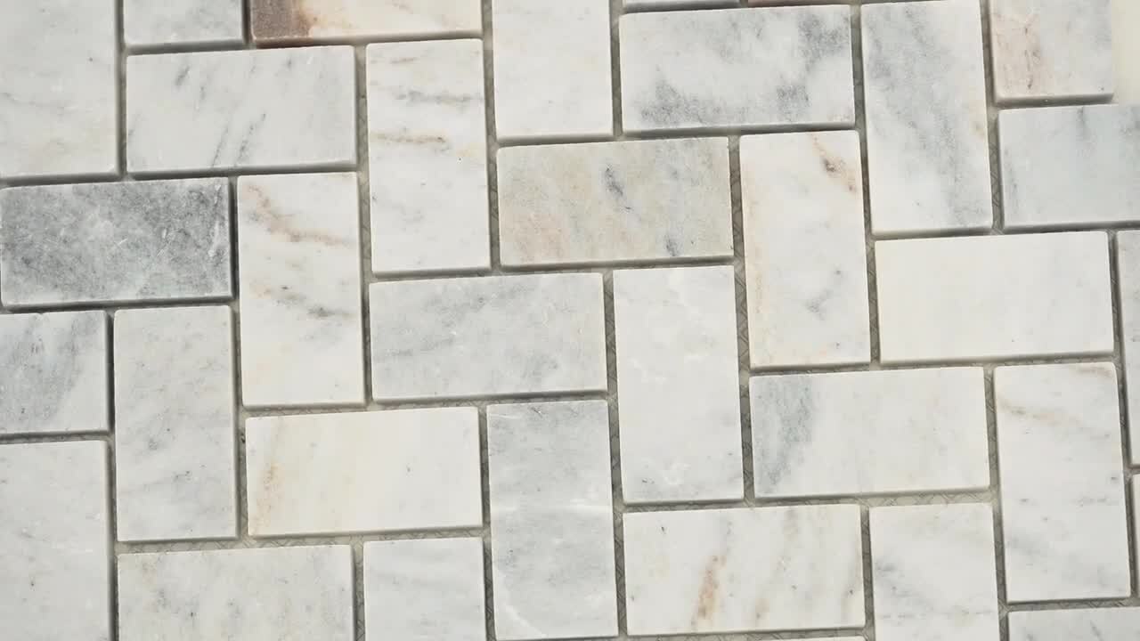 MSI Calacatta Cressa Herringbone 12 in. x 12 in. x 10 mm Honed Marble Mesh-Mounted Mosaic Tile (9.4 sq. ft. / case) MSI Calacatta Cressa Herringbone 12 in. x 12 in. x 10 mm Honed Marble Mesh-Mounted Mosaic Tile (9.4 sq. ft. / case)
