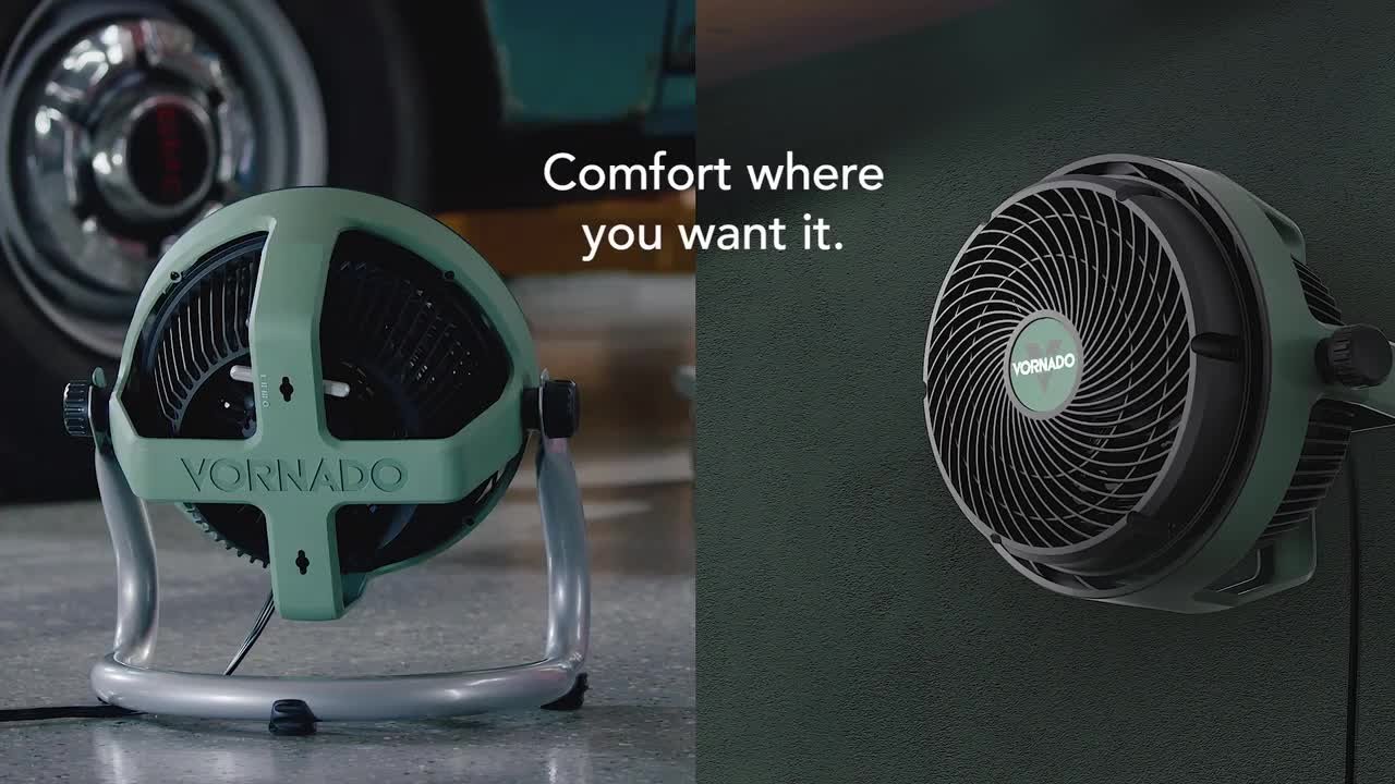 Vornado EXO61 HD 9 in. 3 Fan Speeds Floor Fan in Green with IP54