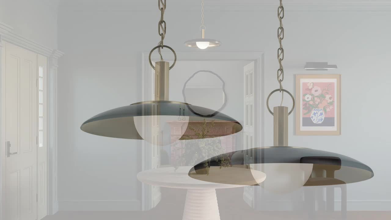 KICHLER Kurio 16 in. 1-Light Pendant With Etched Opal Glass in