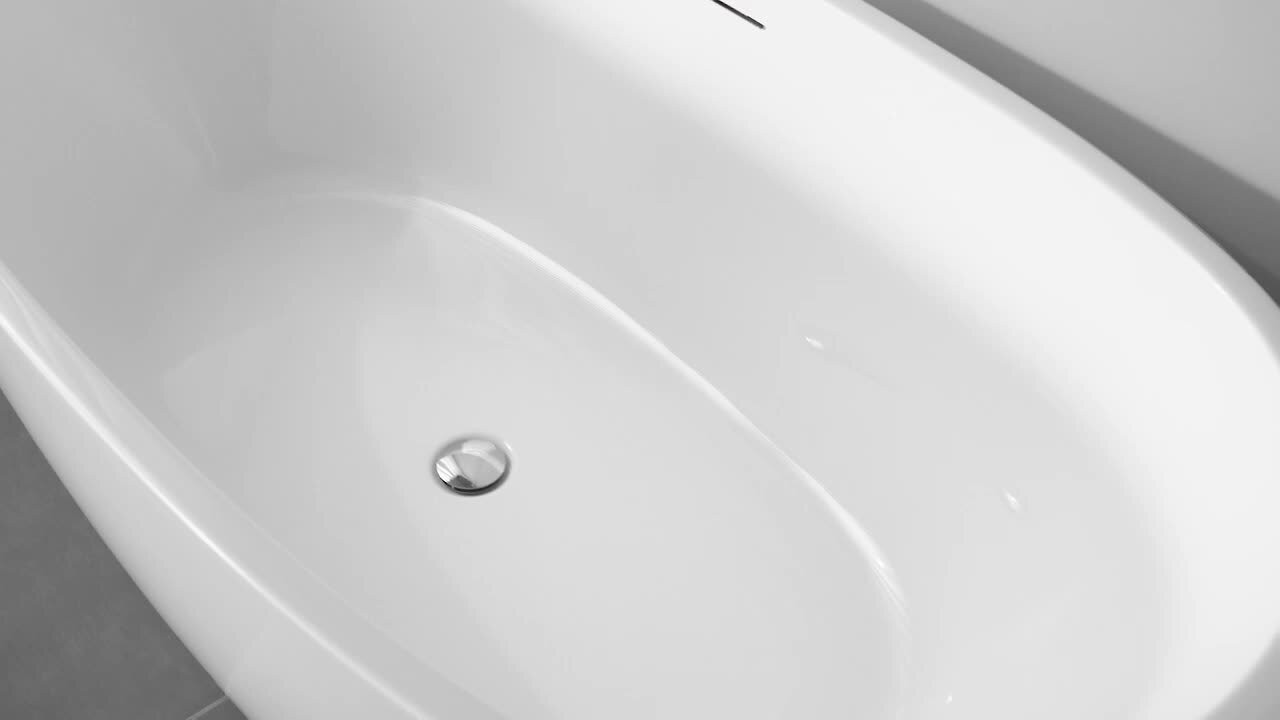 Vanity Art Unbranded Limoges 55 in. Acrylic Flatbottom Bathtub in White/Oil Rubbed Bronze