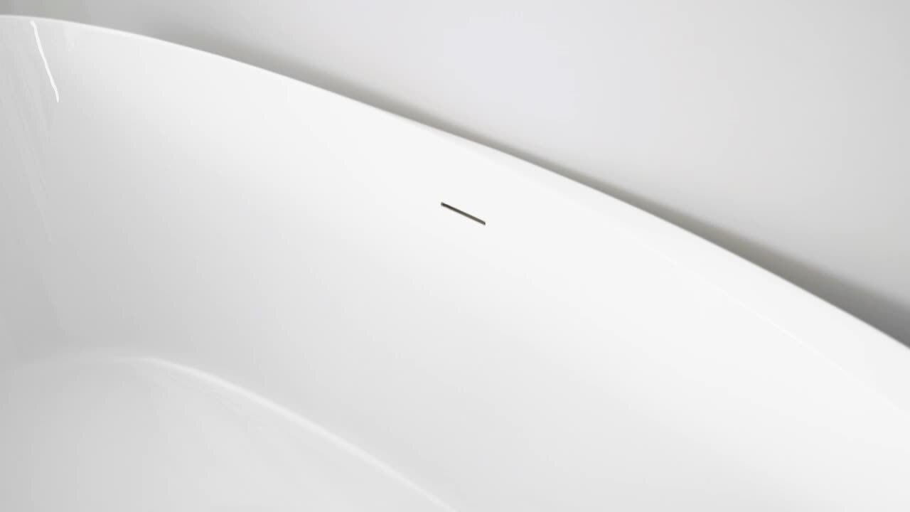 Vanity Art Nantes 67 in. x 30 in. Acrylic Freestanding Soaking Bathtub with Center Drain in White/Matte Black Vanity Art Nantes 67 in. x 30 in. Acrylic Freestanding Soaking Bathtub with Center Drain in White/Matte Black