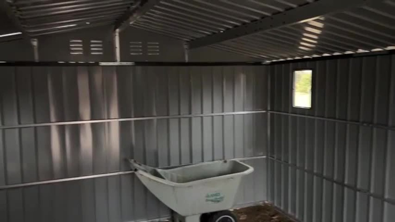 ToolCat 11 ft. W x 9 ft. D Outdoor Metal Shed Tool Storage Room
