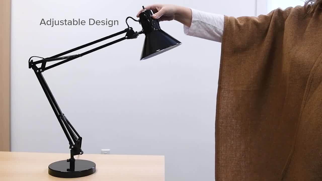 Bostitch 17 in. Black Desk Lamp with Metal Swing Arm VLF100D - The