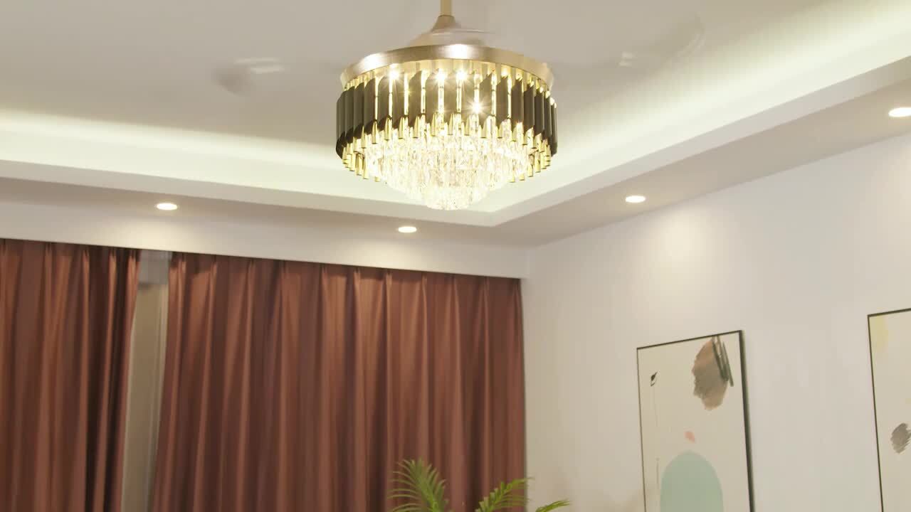 luz リング luzury IDEQUY Led 32'' Gold Ring Crystal Chandelier,Modern Luxury