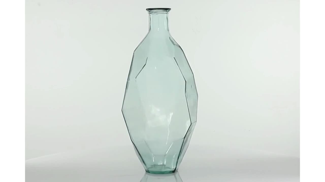 Clear Spanish Recycled Glass Decorative Vase