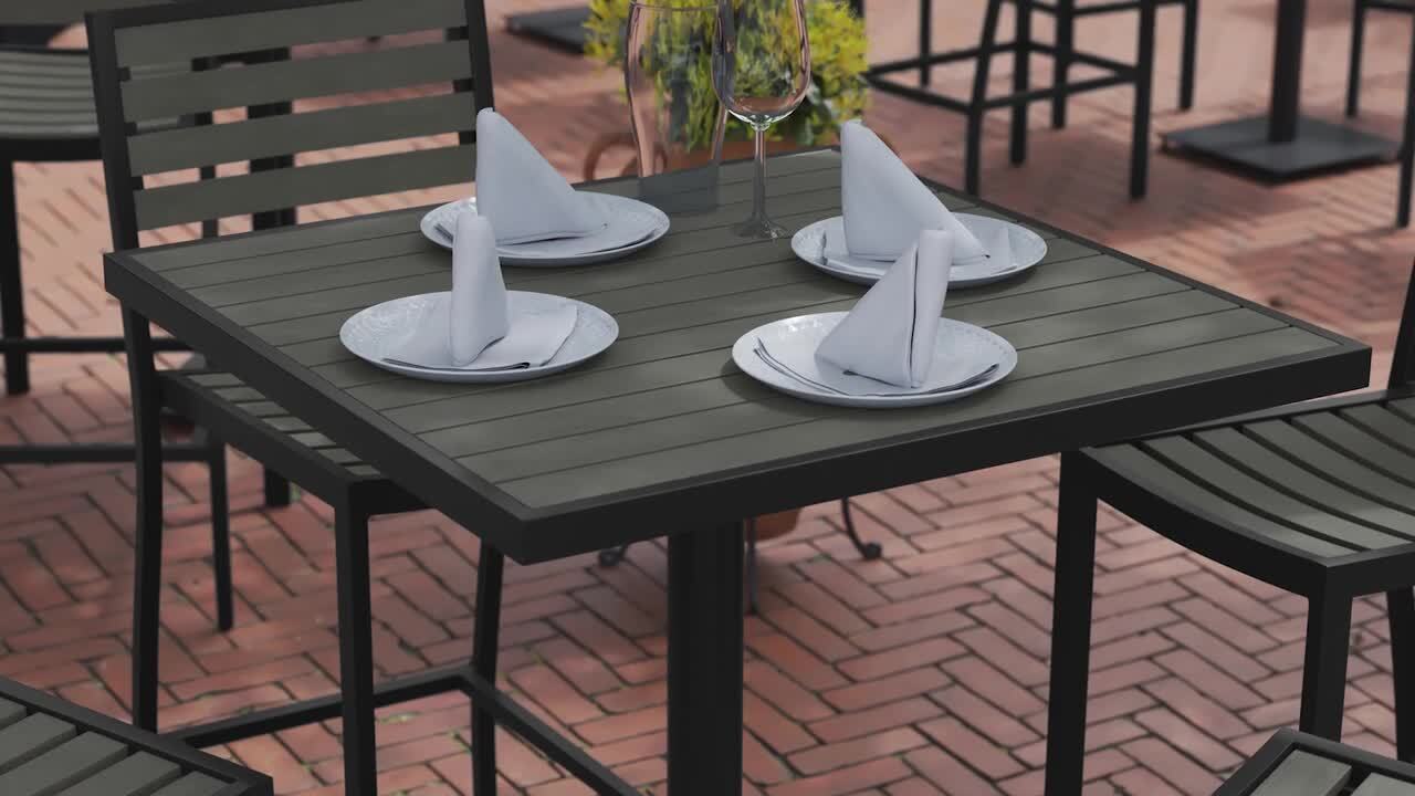 Carnegy Avenue Black Square Aluminum Indoor/Outdoor Dining Table