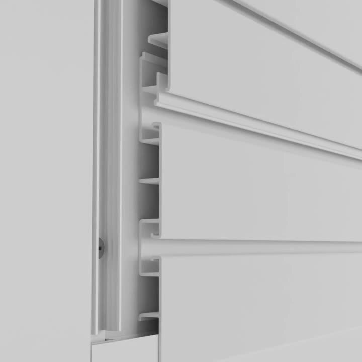 Trusscore 5/8 in. x 7.25 in. x 8 ft. PVC SlatWall Panel Gray (7