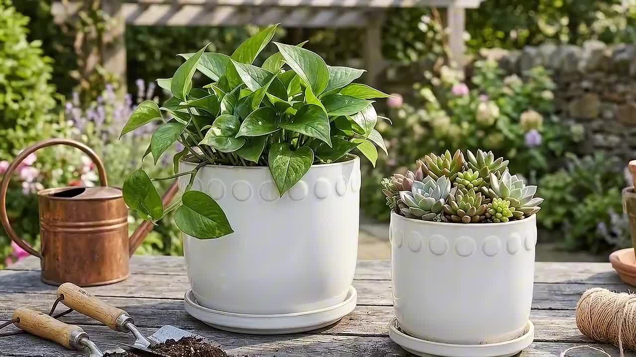 Liv & Skye 6 in. and 8 in. White Ceramic Bubble Trim Saucer
