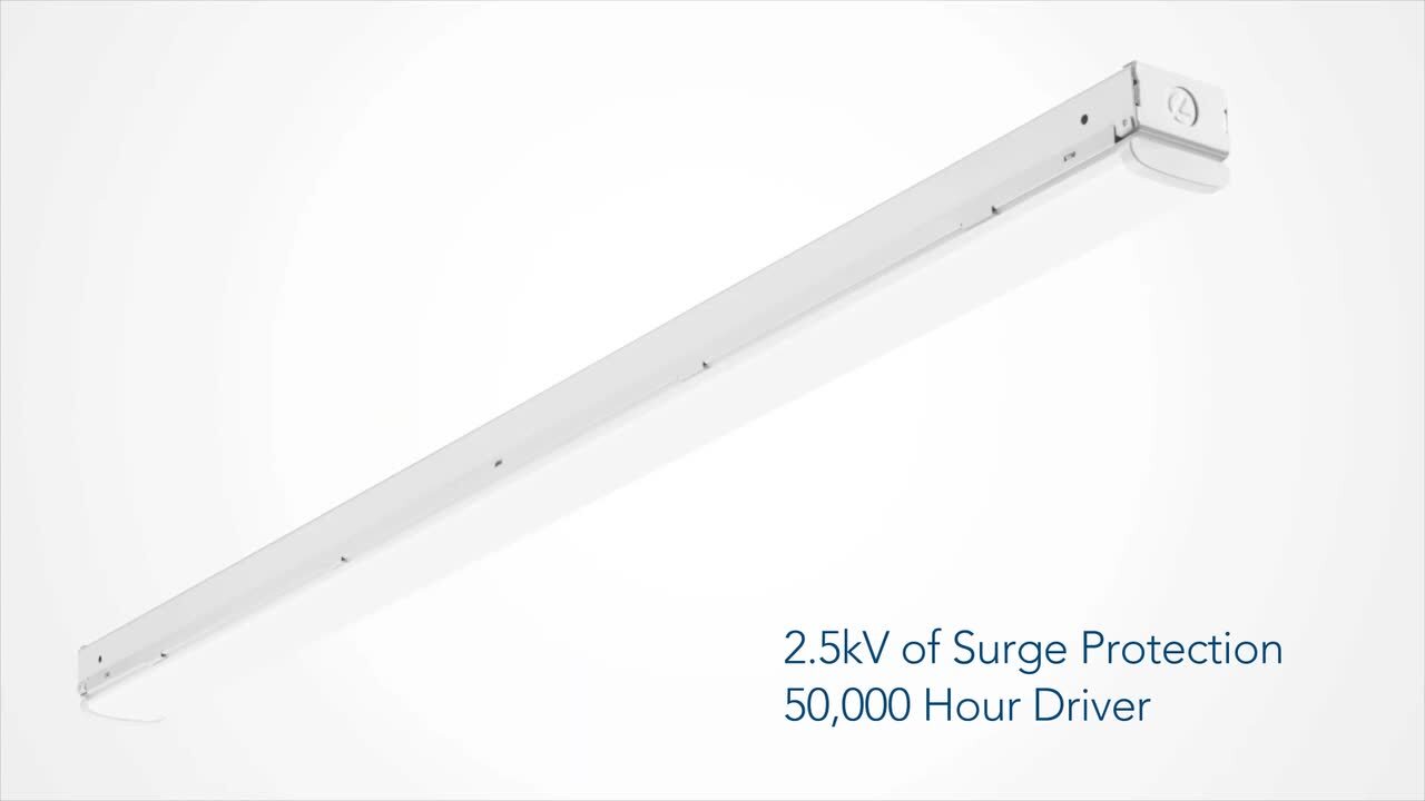 MNSS 8 ft. 220 Watt Equivalent Integrated LED White Strip Light Fixture 4000K High Output