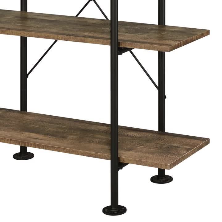 Acme Furniture Nefo 39 in. W Rustic Oak and Black Wood 5