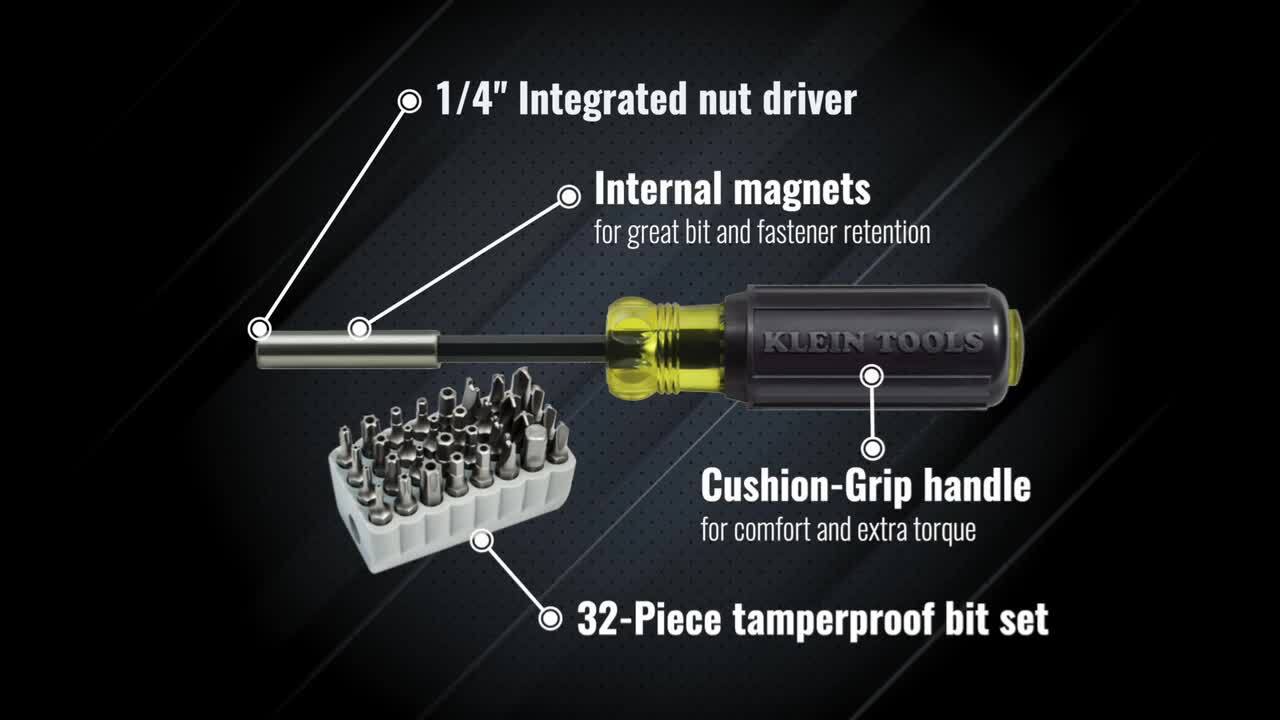 Magnetic Screwdriver with 32 Tamperproof Bits