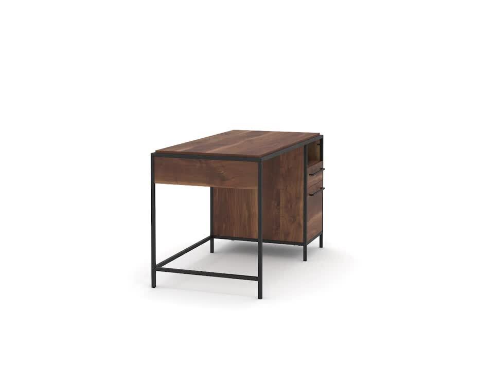 48 Dark Walnut and Iron Base Home Office Desk - Terra Nova Designs