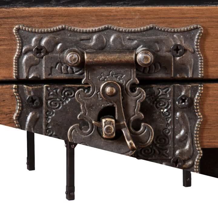 Southern Enterprises Steamer Trunk Coffee Table in Walnut