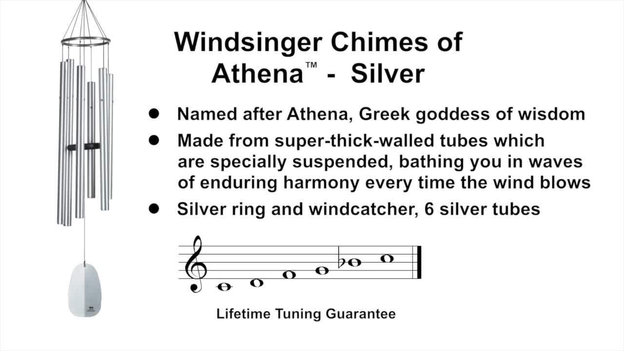 Signature Collection, Windsinger Chimes of Athena, Silver 44 in. Wind Chime  WWSA