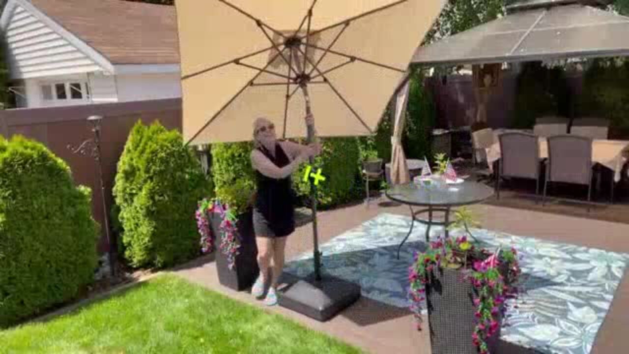 7-1 2 ft push-up patio umbrella Fiberbuilt 7.5 Foot Hexagon Push Up Umbrella