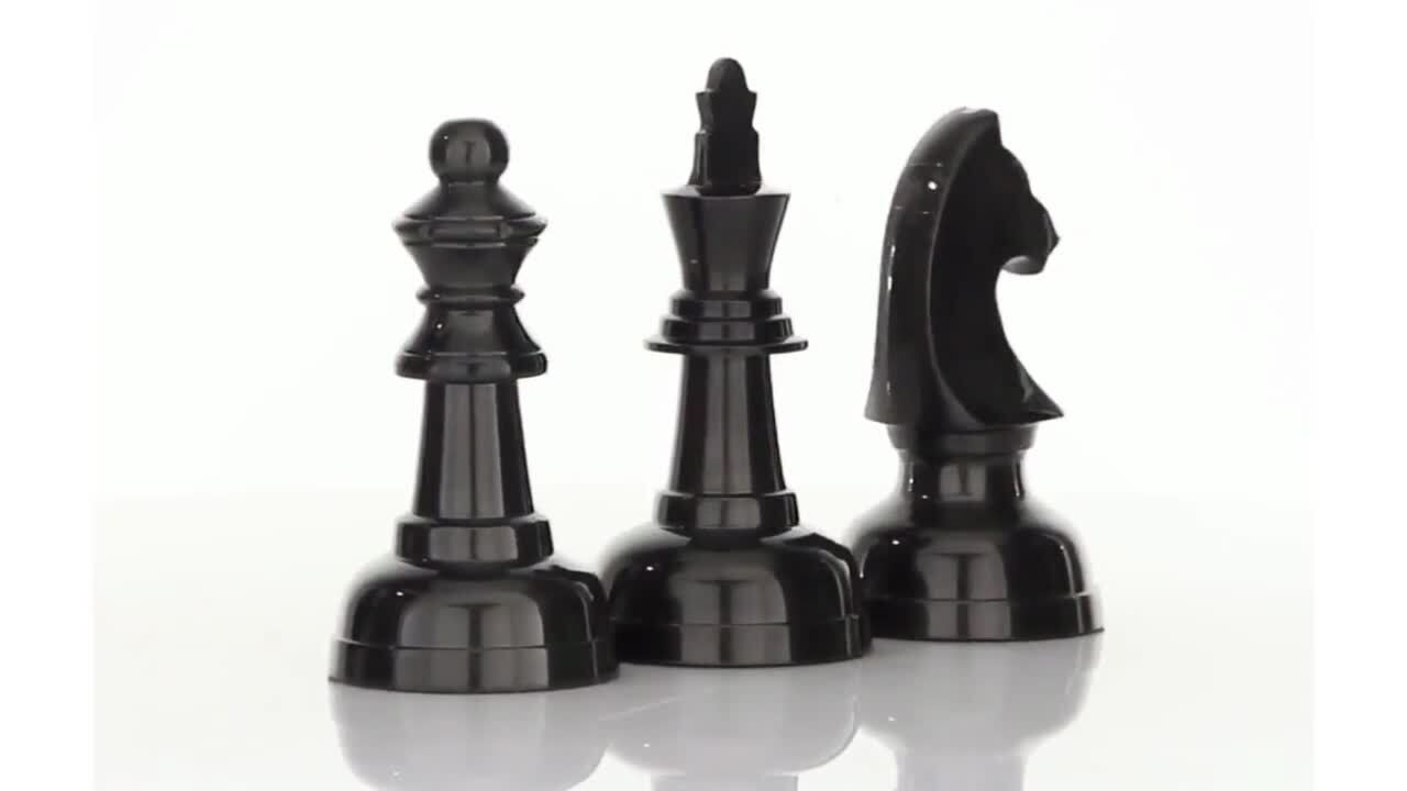 CosmoLiving by Cosmopolitan Dark Gray Aluminum Chess Sculpture