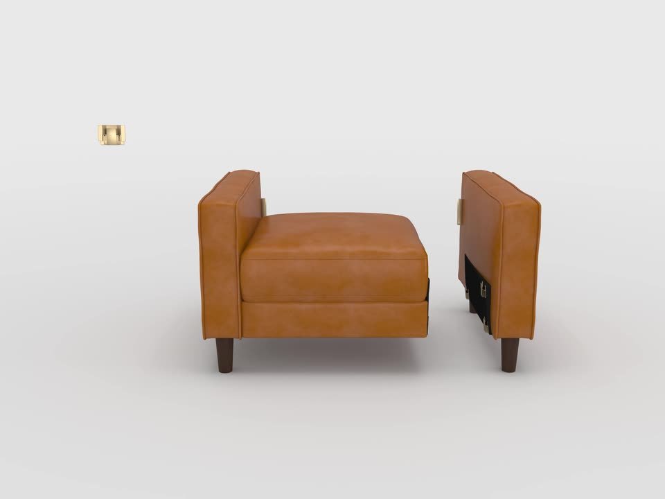 Lazzara Apollo Brown Faux Leather Arm Chair 9203BRW-1 - The Home Depot