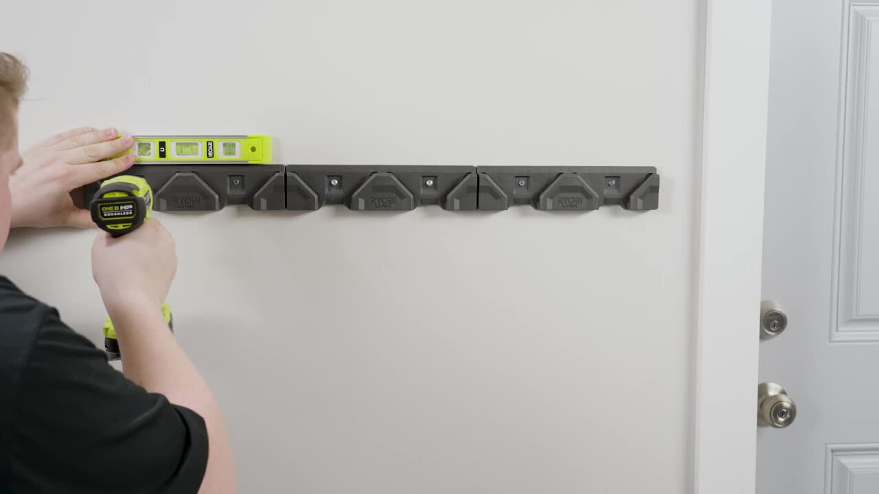 RYOBI LINK Accessory Rail (2-Pack), Double Organizer Bin, and