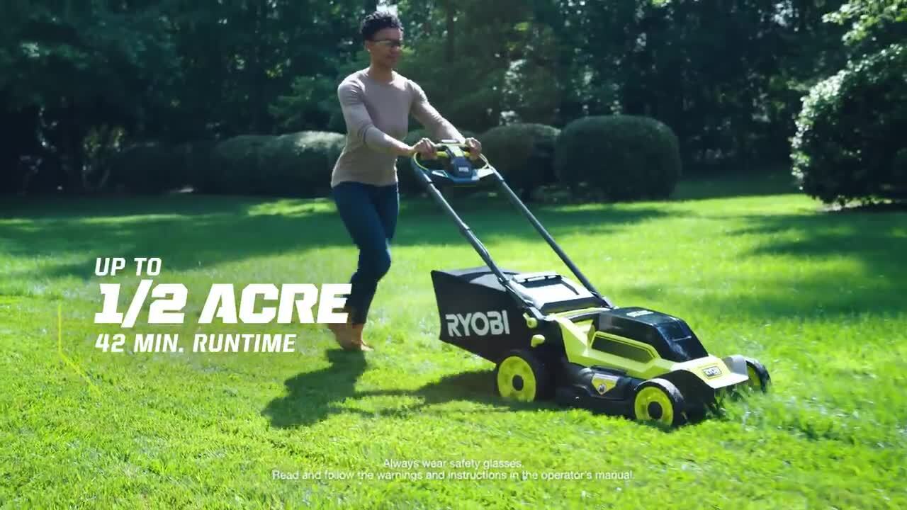 Battery powered best sale mower home depot