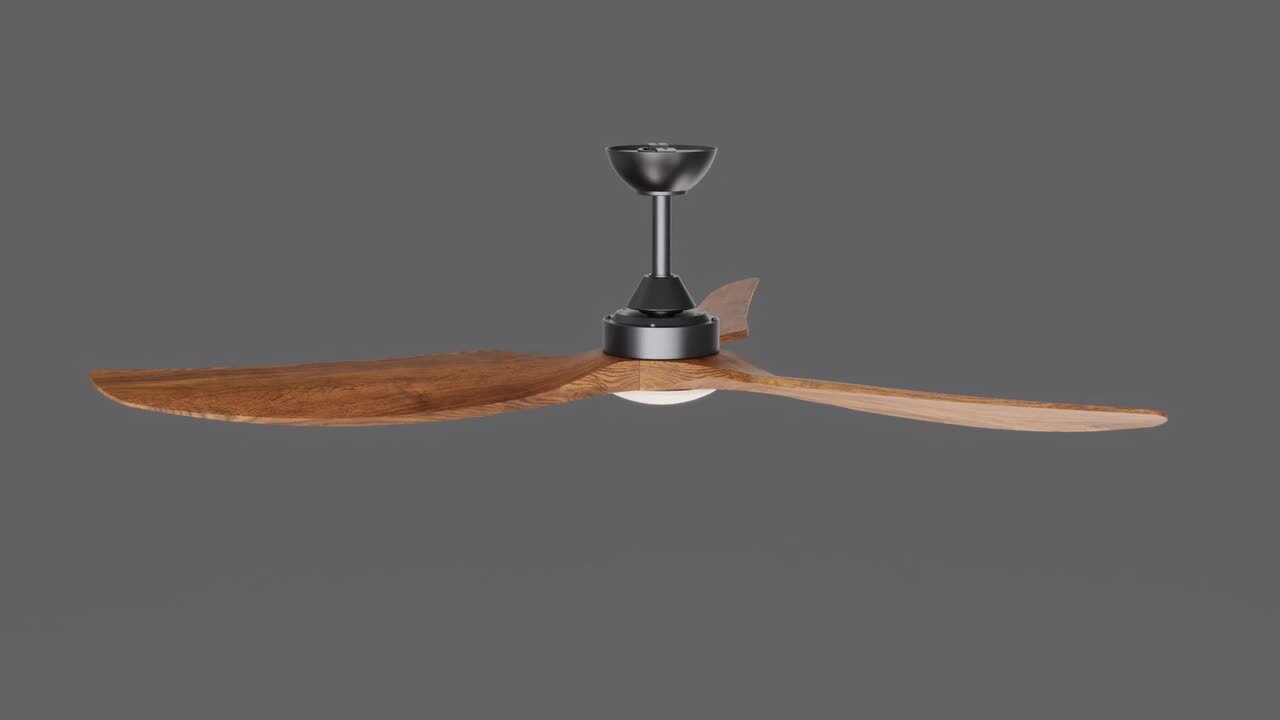 Breezism Sylfan 60 in. Indoor Black Ceiling Fan with Solid Wood