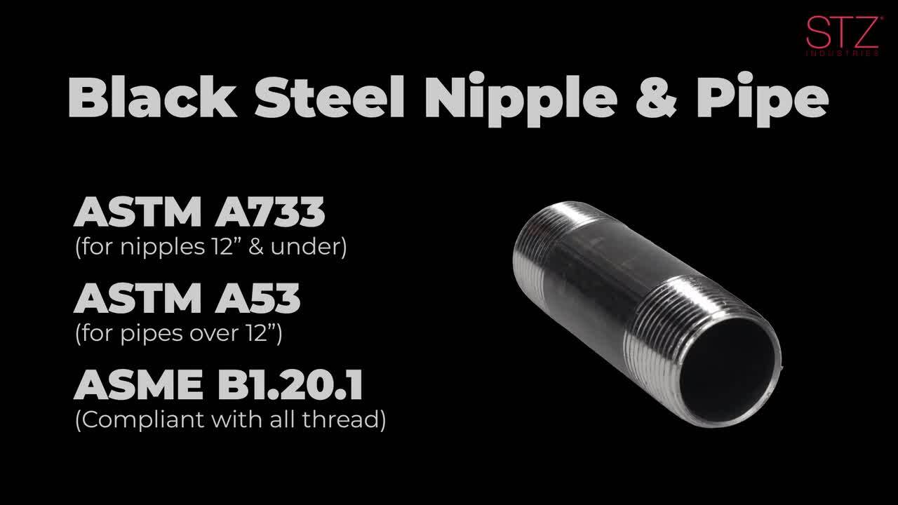 Mueller Global 1/2 in. x 10 in. Black Steel Nipple 583-100HN - The Home  Depot