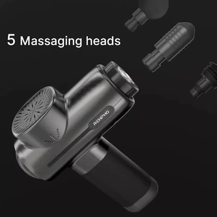 RENPHO Rechargeable Hand Held Deep Tissue Massager for Muscles, Back, Foot, Neck, Shoulder, Leg, Calf Cordless Electric Percussion Body Massage, White