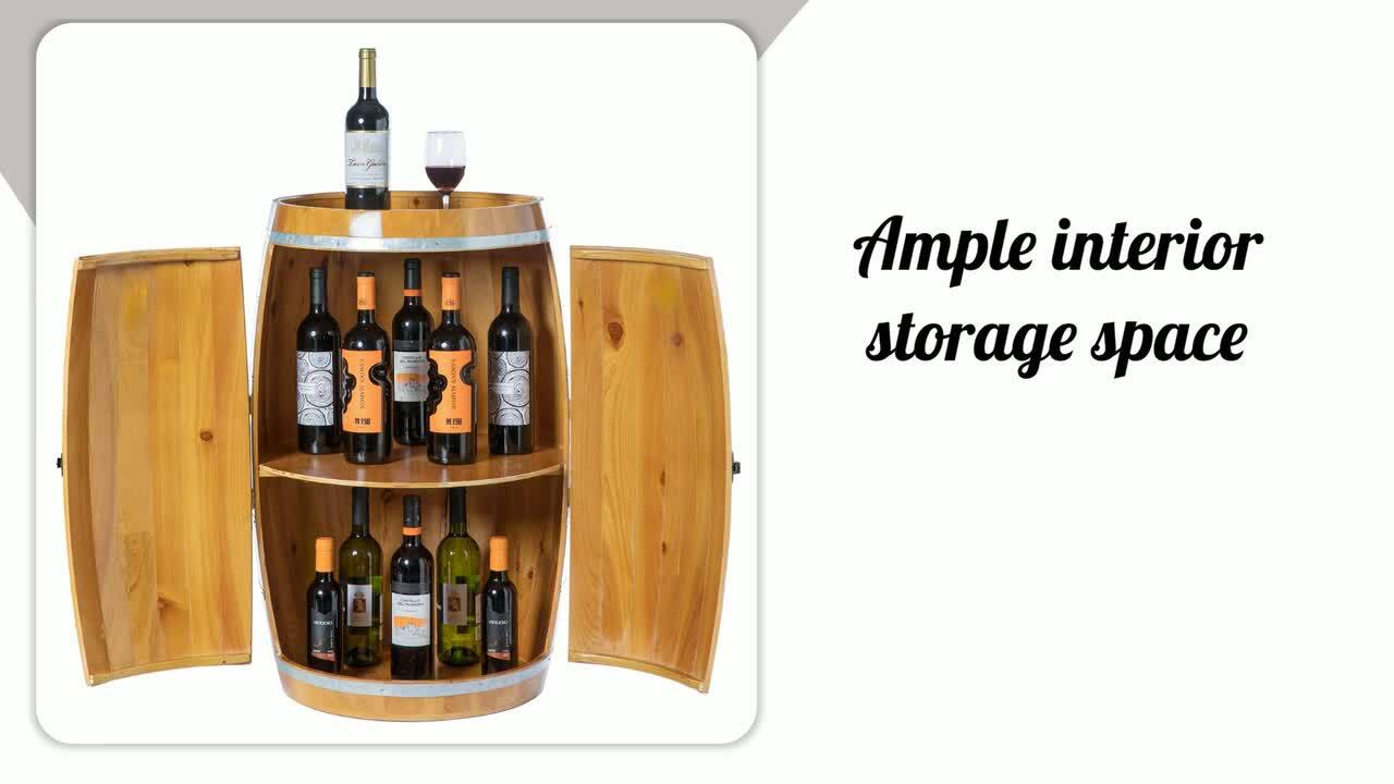 Barrel shaped bar discount cabinet