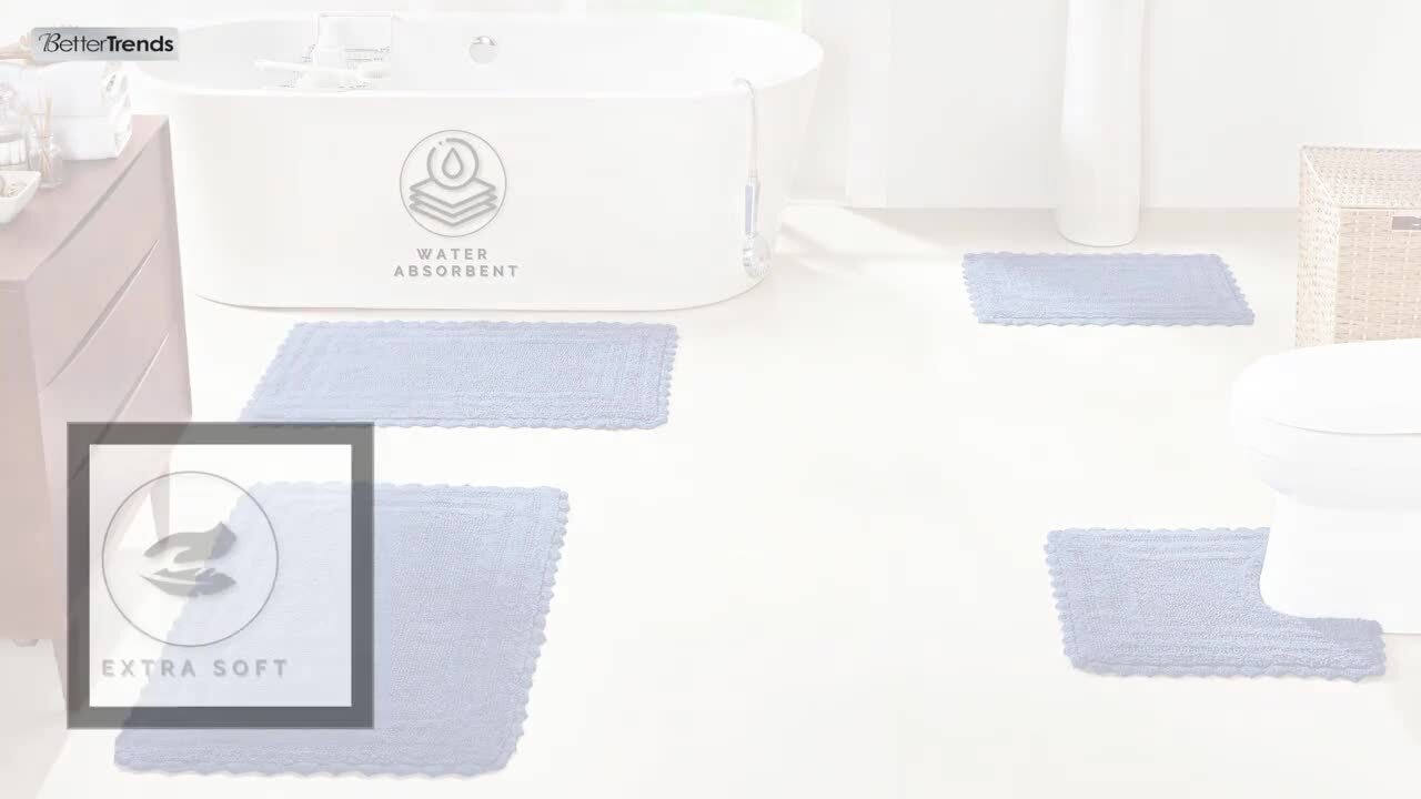 Bath Rug Reversible with Crochet Border (Set of 2) – TreeWool