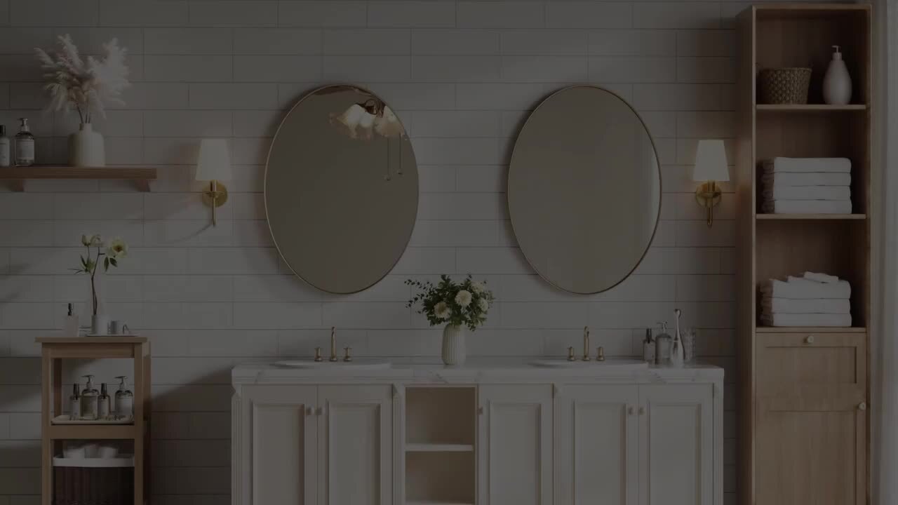 CLAVIE 24 in. W x 36 in. H Medium Oval Iron Framed Wall Mounted