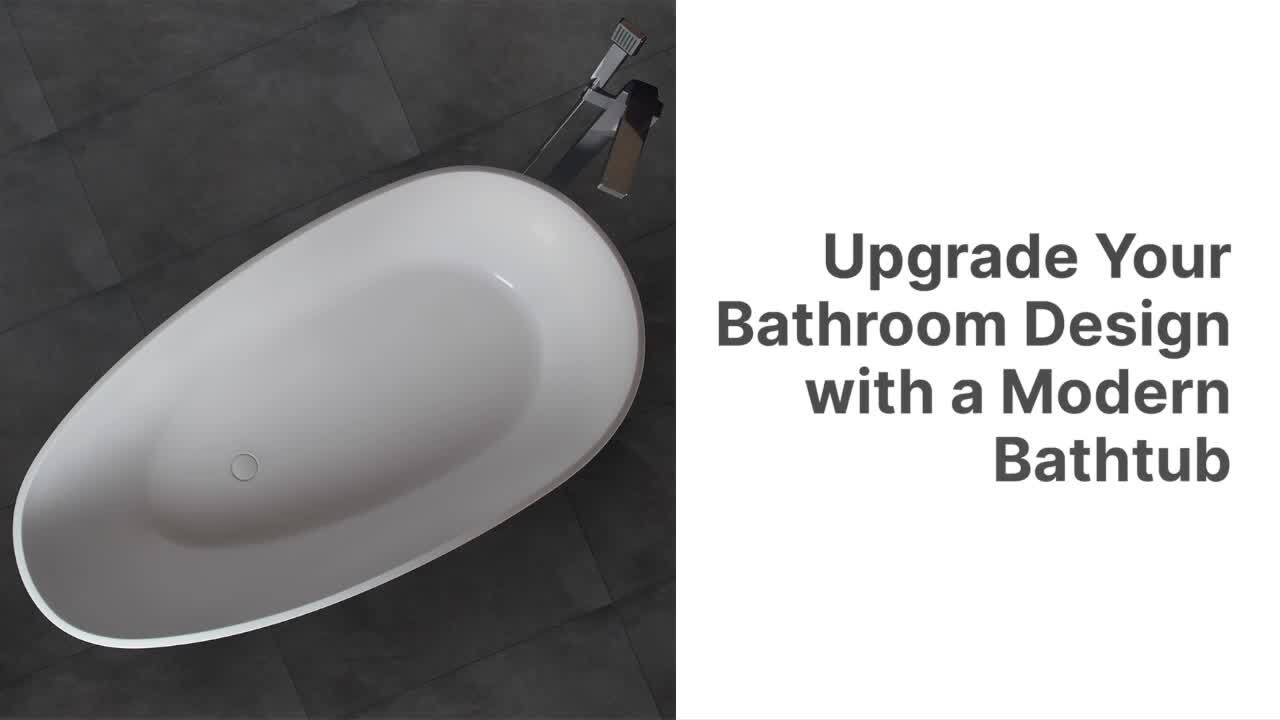 Assignan 67 in. Solid Surface Flatbottom Freestanding Bathtub in White Assignan 67 in. Solid Surface Flatbottom Freestanding Bathtub in White
