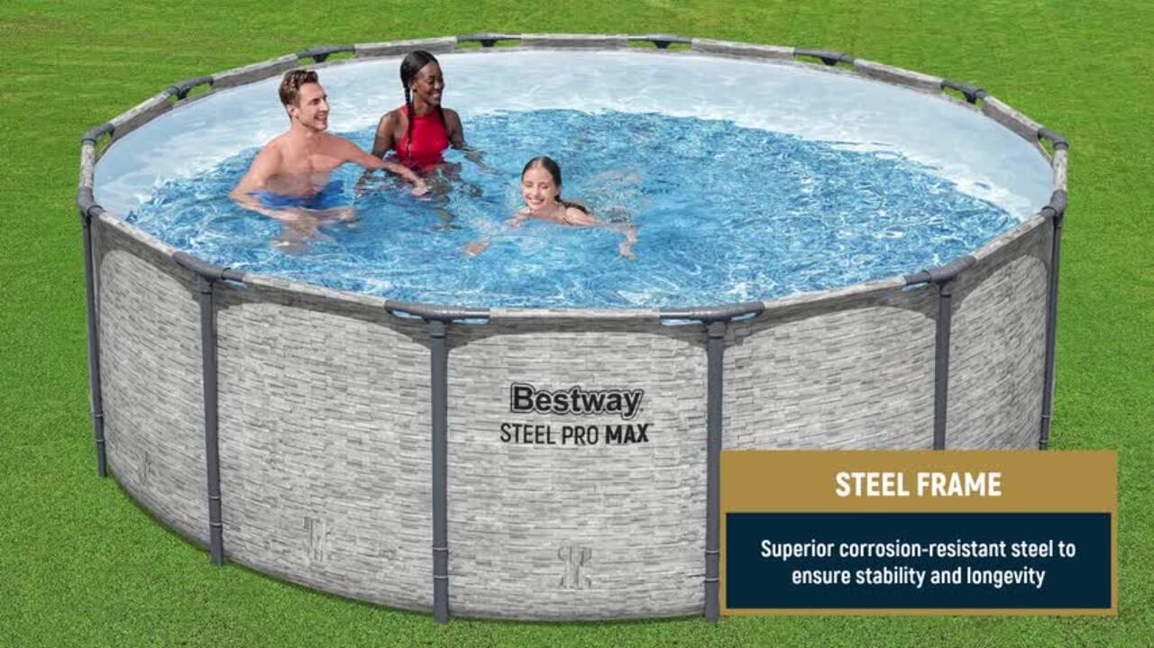Bestway Steel Pro MAX 14 ft. Round 48 in. Deep Above Ground Pool