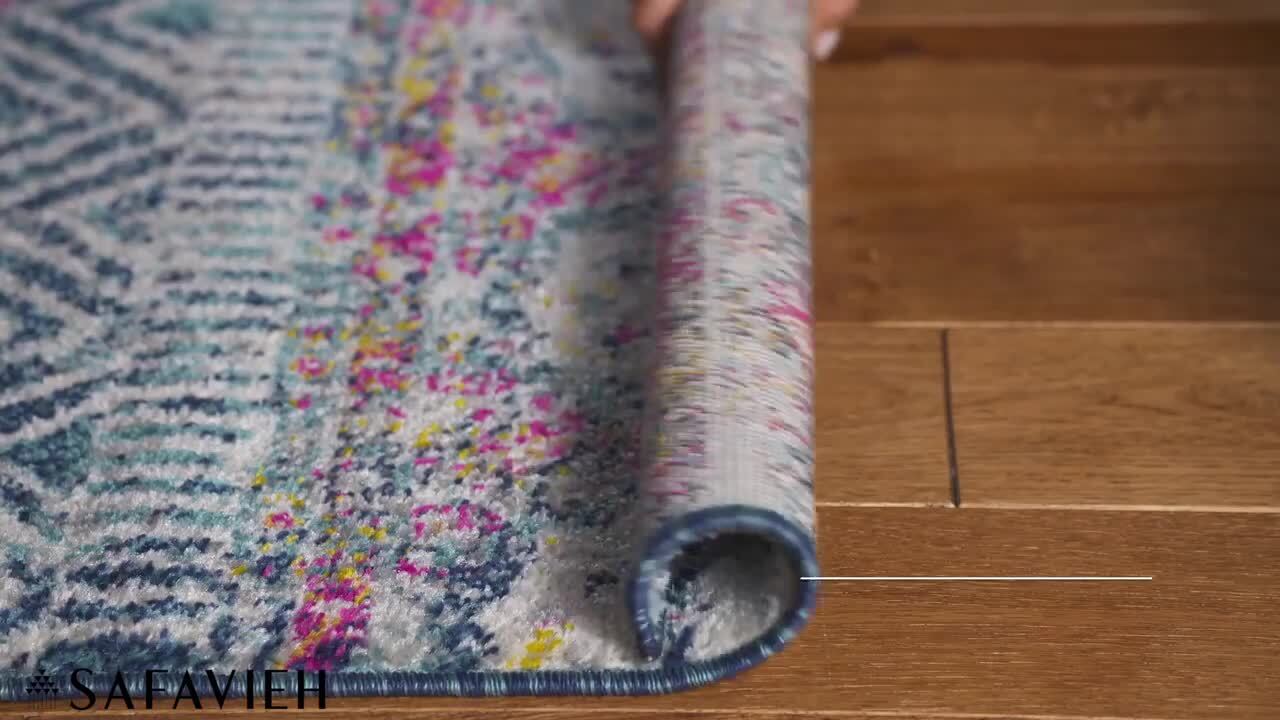 SAFAVIEH Madison Denim Blue/Purple 9 ft. x 12 ft. Area Rug MAD797K
