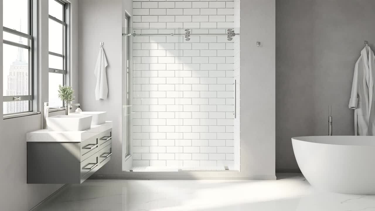 VIGO Elan 56 to 60 in. W x 74 in. H Frameless Sliding Shower Door