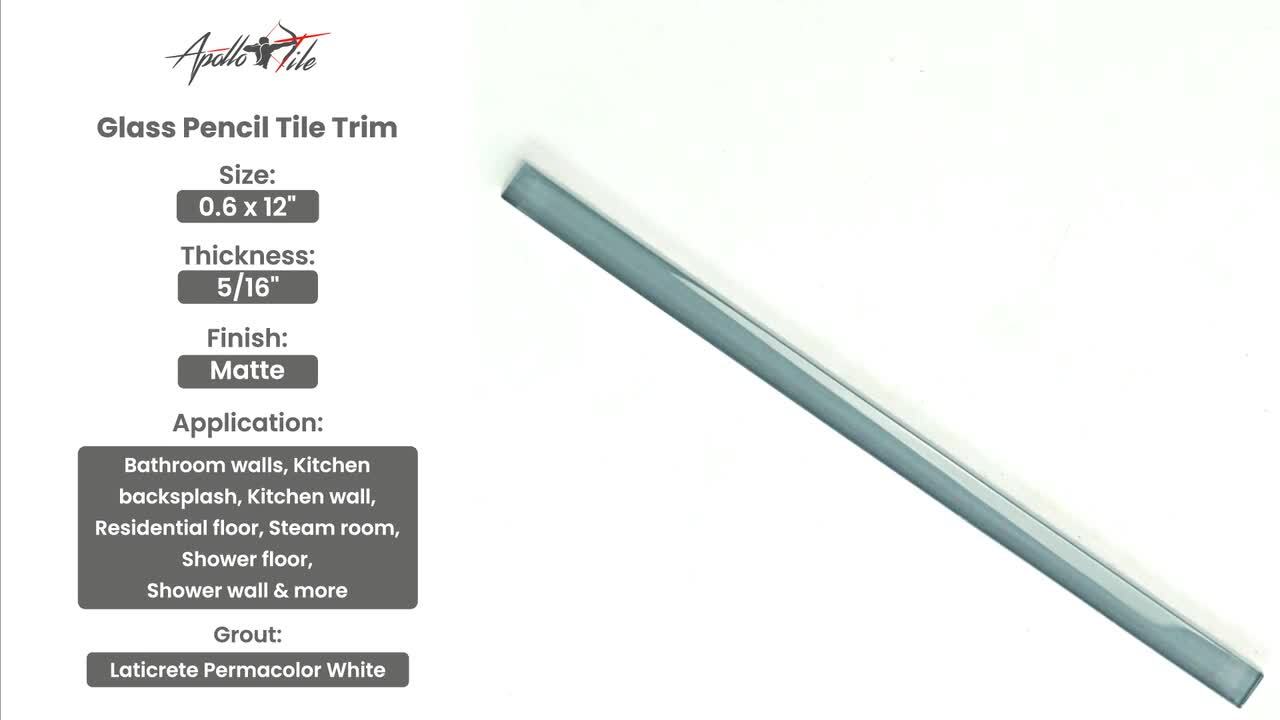 Apollo Tile 10-Pack Fossil Gray 1/2-in x 12-in Glass Pencil Tile (0.5-sq. ft/ Carton)