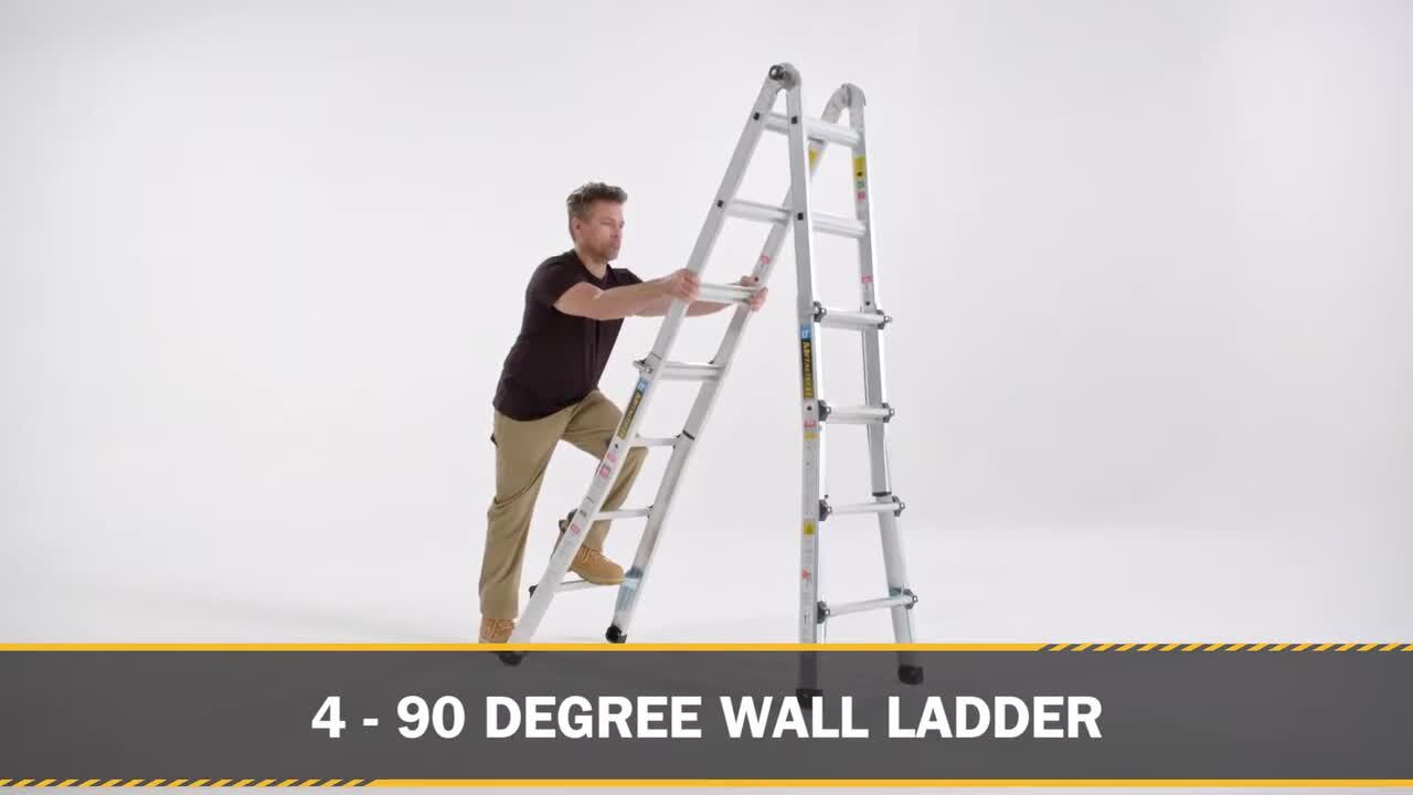 Werner 18 ft. Reach Height Multi-Purpose Fiberglass PRO Ladder with 300  lbs. Load Capacity Type IA FMT-17 - The Home Depot