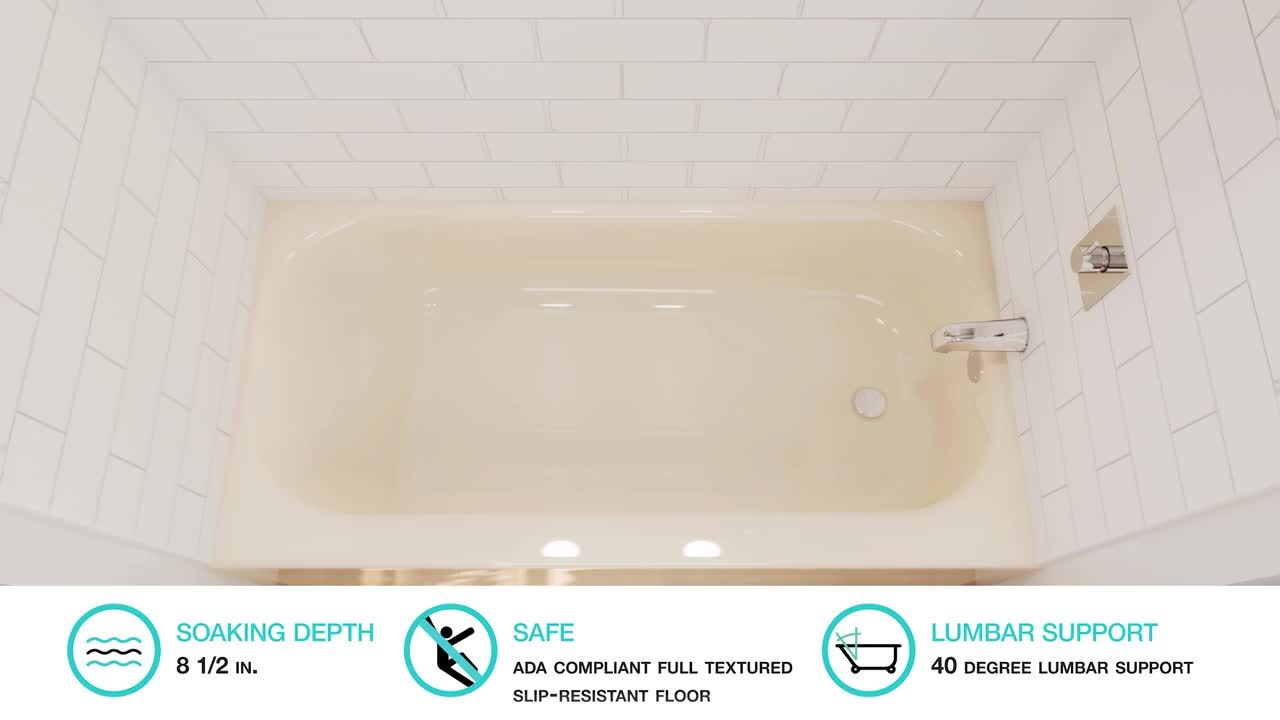 Bootz Industries Aloha 60 in. x 30 in. Alcove Soaking Bathtub with