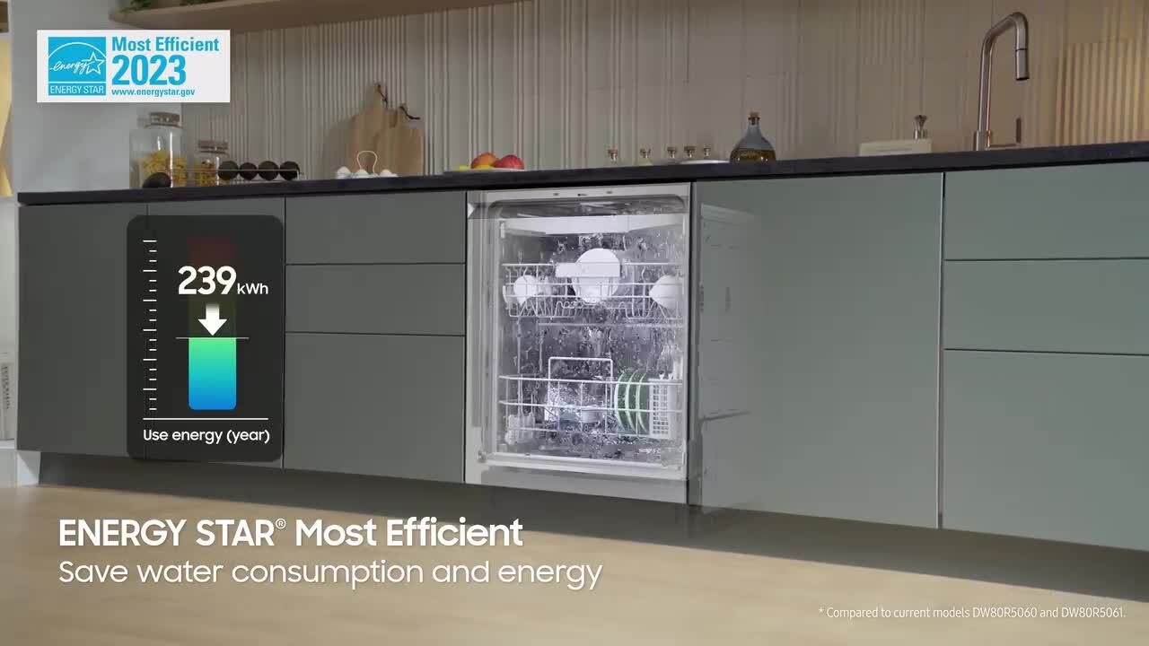 Smart 46 dBA Dishwasher with StormWash plus Handle and AutoRelease Door in Matte Black Steel
