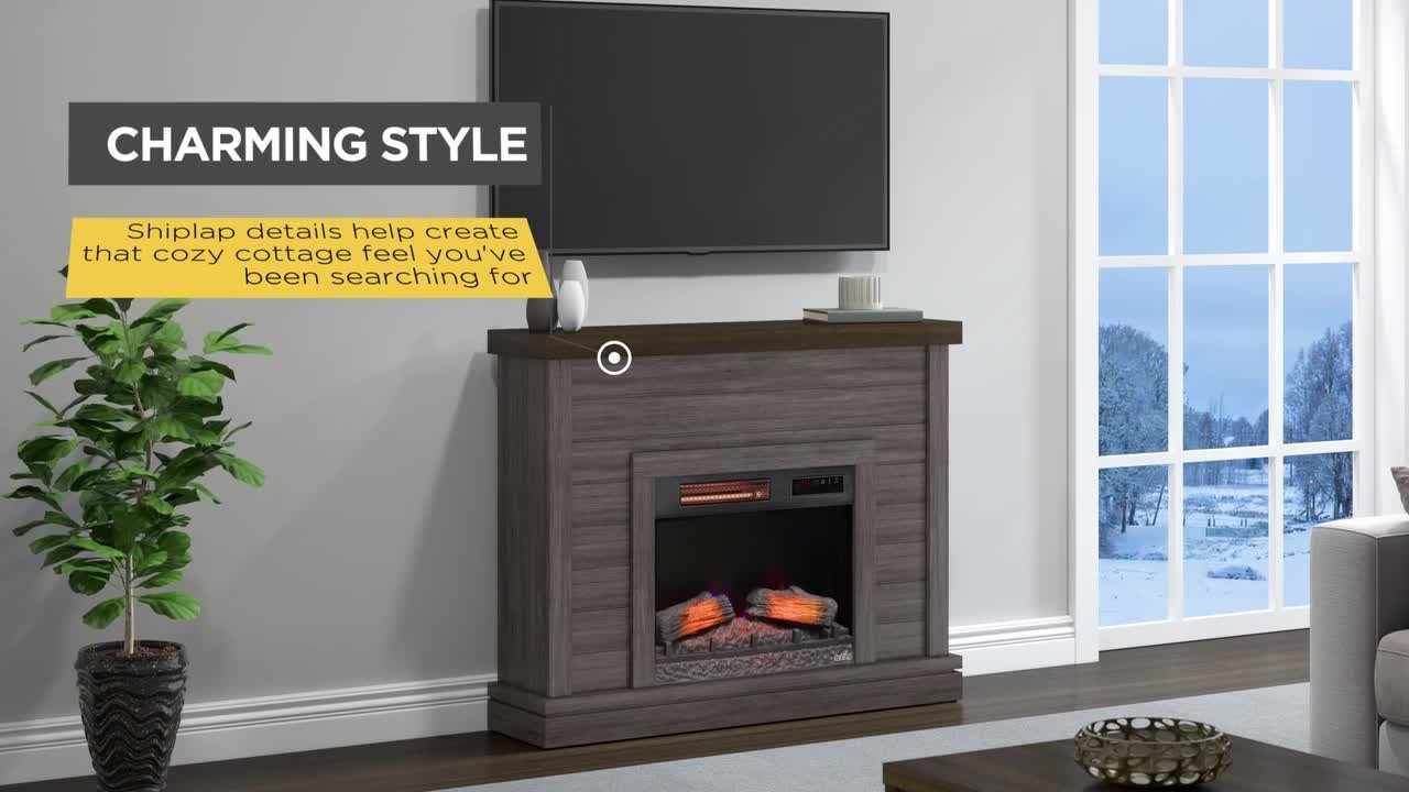 Twin Star Home Duraflame 47.38 in. Freestanding Wall Mantel 