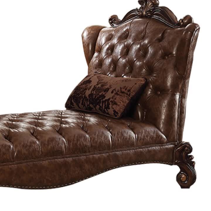 Acme Furniture Versailles 2-Tone Light Brown PU and Cherry