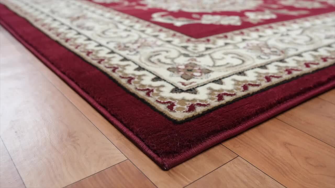 Home Dynamix Bazaar Scarlet Red/Ivory 5 ft. x 7 ft. Medallion Area
