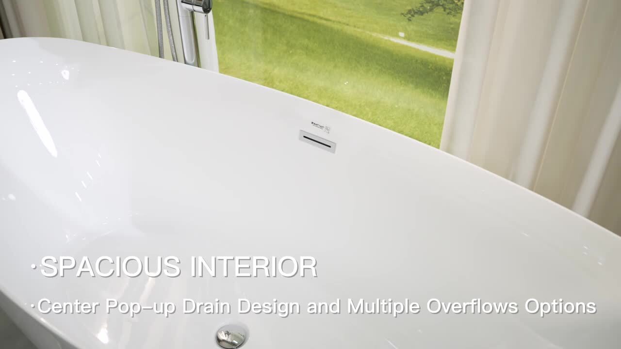 Mulhouse 71 in. Acrylic Flatbottom Freestanding Bathtub in White Mulhouse 71 in. Acrylic Flatbottom Freestanding Bathtub in White