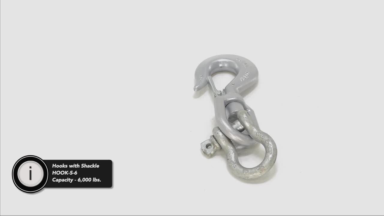 Vestil 6K Capacity Swivel Hook with Shackle HOOK-S-6 - The Home Depot