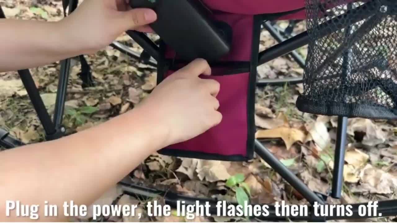 SEEUTEK Heated Camping Chair-Oversized Rocking Chair with 3 Heat