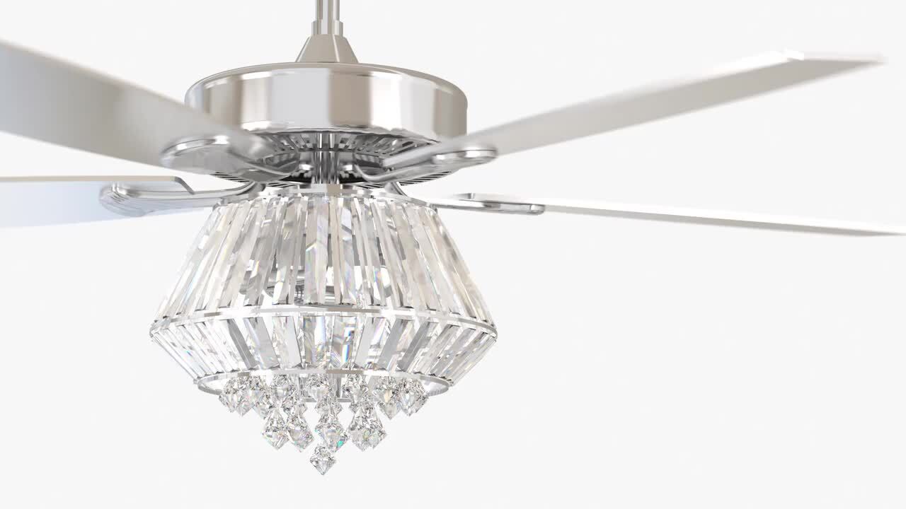 matrix decor 52 in. Indoor Chrome Downrod Mount Crystal Chandelier