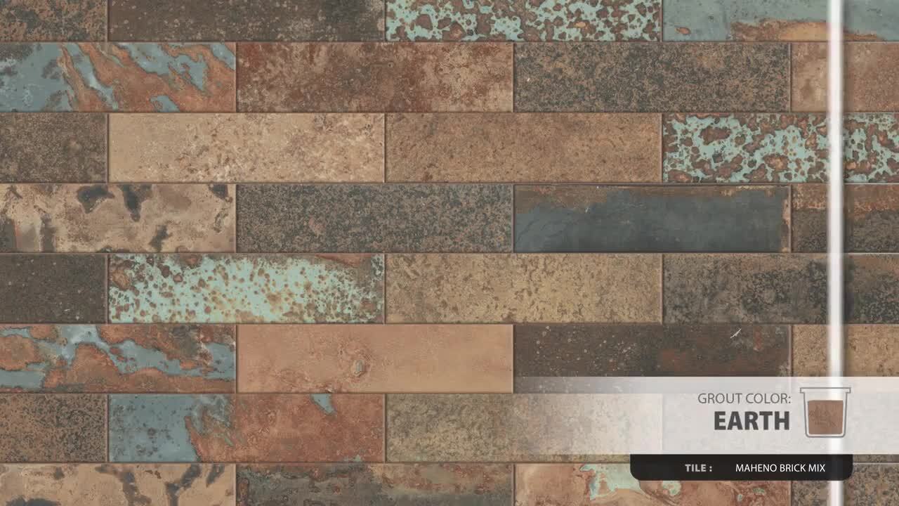 Merola Tile Maheno Brick Mix 2-3/8 in. x 9-3/4 in. Porcelain Floor
